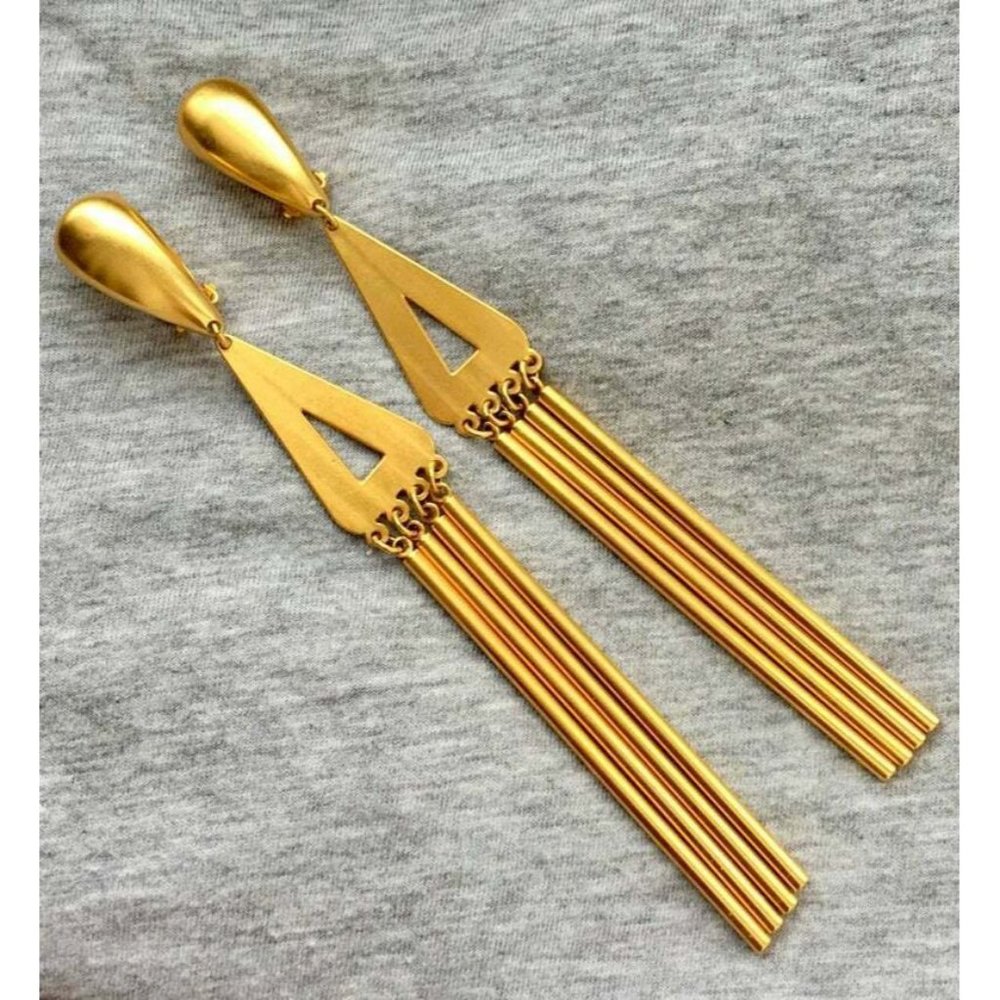 VTG Authentic Robert Lee Morris fringe EARRINGS Long Verified!